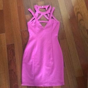 Magenta strappy dress